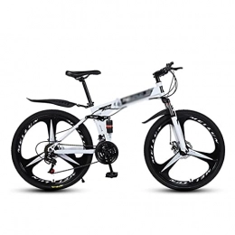 T-Day Mountain Bike T-Day Mountain Bike Mountain Bikes, 21 / 24 / 27 Speed Double Disc Brake Full Suspension 26 Inches Anti-Slip Bicycle For Man / Woman / Teens(Size:27 Speed, Color:White)