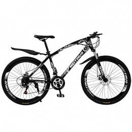 T-Day Mountain Bike T-Day Mountain Bike Mountain Bikes 21 / 24 / 27 Speed Dual Disc Brake 26 Inches Spoke Wheels Bicycle Carbon Steel Frame With Suspension Fork(Size:27 Speed, Color:Black)