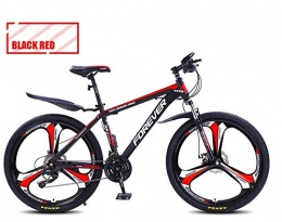 TaoRan Mountain Bike TaoRan Men's Full Suspension MTB - High Carbon Steel Bikes Suitable for outdoor, road and sports competitions-Black and red (all-in-one wheel)_(26 inch) (27 speed)