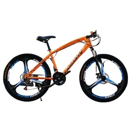 TAURU Mountain Bike TAURU 26 inch Mountain Bikes, Road Bike for Men Women-High carbon steel hard frame / dual disc brake / front and rear(orange) (24 Speed)