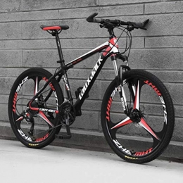 Tbagem-Yjr Bike Tbagem-Yjr 26 Inch Mens Mountain Bike, Dual Suspension Dual Disc Brakes City Road Bicycle (Color : Black red, Size : 24 speed)