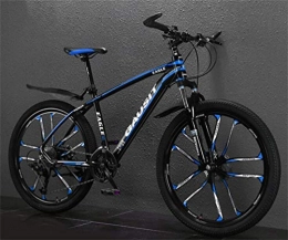 Tbagem-Yjr Bike Tbagem-Yjr 26 Inch Mountain Bike For Adults, Riding Damping Dual Suspension Mens MTB Road Bicycle (Color : Black blue, Size : 30 speed)