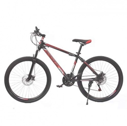 Tbagem-Yjr Bike Tbagem-Yjr City Mountain Bike 24 Inch 21 Speed Double Disc Brake Speed Road Bicycle Sports Leisure (Color : Black red)