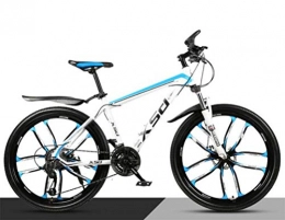 Tbagem-Yjr Mountain Bike Tbagem-Yjr Mens Dual Suspension Mountain Bikes, 26 Inch Commuter City Hardtail Bicycle For Adult (Color : White blue, Size : 21 speed)