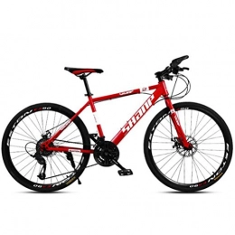 Tbagem-Yjr Bike Tbagem-Yjr Mountain Bike For Adults Carbon Steel Shock Absorption Frame - City Road Bicycle (Color : Red, Size : 21 speed)