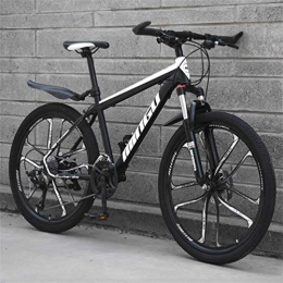 Tbagem-Yjr Mountain Bike Tbagem-Yjr Mountain Bike For Adults Mens MTB - Riding Damping Dual Suspension Mountain Bicycle (Color : Black white, Size : 24 Speed)