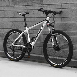 Tbagem-Yjr Bike Tbagem-Yjr Mountain Bike Steel Frame 26 Inch Double Disc Brake City Road Bicycle For Adults (Color : White black, Size : 27 speed)
