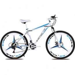 Tbagem-Yjr Mountain Bike Tbagem-Yjr Mountain Bike Steel Frame 26 Inch Dual Suspension Riding Damping Mountain Bike Bicycle (Color : White blue, Size : 27 speed)