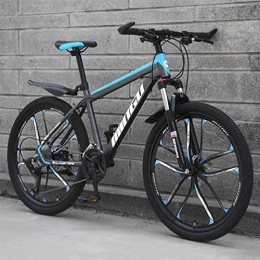 Tbagem-Yjr Mountain Bike Tbagem-Yjr Ten-knife Wheel Hardtail Mountain Bikes, Dual Suspension Mountain Bicycle Unisex (Color : Black blue, Size : 24 Speed)