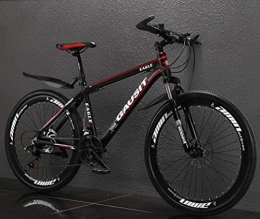 Tbagem-Yjr Mountain Bike Tbagem-Yjr Unisex 26 Inch Suspension Mountain Bike, Commuter City Hardtail City Road Bicycle (Color : Black red, Size : 27 speed)