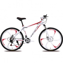 Tbagem-Yjr Mountain Bike Tbagem-Yjr Unisex Mountain Bikes, 24 Inch Wheel City Road Bicycle Cycling Mens MTB Variable Speed (Color : White red, Size : 21 speed)