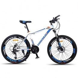 TBNB Mountain Bike TBNB 24 / 26inch Mountain Bike for Adult Men Women, Outdoor Cycling Road Bicycle, 21-30 Speed, Double Disc Brakes, Suspension Fork (Blue 26inch / 30Speed)