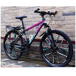 TBNB Bike TBNB 24 / 26inch Mountain Bikes for Men and Women, 21-30 Speed Adult Road Bicycle, Disc Brakes, Suspension Fork, Steel Gradient Frame (Purple 24inch / 24Speed)