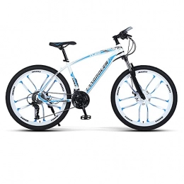 TBNB Bike TBNB 26inch Adult Men's Mountain Bike, 21-Speed, Disc Brake, Road Bicycles, Suspension Fork, Racing Bike, Multiple Colors (White 24inch / 21Speed)