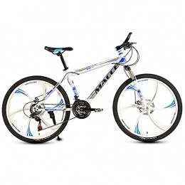 TBNB Bike TBNB 26inch Mountain Bike, 21-30 Speed Mountain Bicycles for Adults Youth MenWomen, Full Suspension Road Bike, Double Disc Brakes (White 26inch / 21 Speed)