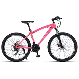 TBNB Mountain Bike TBNB Hardtail Mountain Bike, Youth Adult Men Women Road Bicycles, 21-30Speeds Options, Lightweight Steel Frame, Double Disc Brake and Suspension Fork (Pink 24inch / 24Speed)