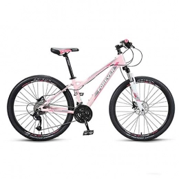 TIANQIZ Adult Mountain Bike 30 Speed 26 Inches MTB Bicycle Suspension Fork With Aluminum Frame Dual Disk Brake Full Suspension Mountain Trail Bike Pink