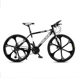 Tochange Bike Tochange Lightweight Mountain Bike, MTB Bicycle, Dual Disc Brake 26-Inch Wheels High Carbon Steel 21 / 24 / 27 / 30 Speed Mountain Bike Shock Absorption, Unisex, Black, 21 speed