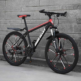 TOPYL Bike TOPYL Foldable Mountain Bike 24 / 26 Inches, MTB Bicycle With Adjustable Seat & Handlebar, High Carbon Steel Double Disc Brake Adult Road Bikes Black / red 26", 30 Speed