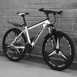 TOPYL Bike TOPYL Man Mountain Bikes, 24 Inch Hardtail MTB Bike, Dual Disc Brake Aluminum Frame, Mountain Bicycle With Front Suspension And Adjustable Seat White / black - 3 Spoke 21 Speed