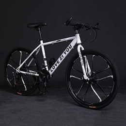 TRGCJGH Mountain Bike TRGCJGH Adult Mountain Bike, High Carbon Steel Outroad Bicycles, 21-Speed Bicycle Full Suspension MTB ​​Gears Dual Disc Brakes Mountain Bicycle, B-24inch30speed