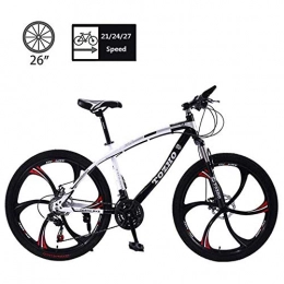 TRGCJGH Mountain Bike TRGCJGH Mountain Bike 26 Inch MTB Bicycle Mountain Bicycle For Adult Student High-carbon Steel Hardtail Outdoors Mountain Bike 21 / 24 / 27 Speed, Black-27speed