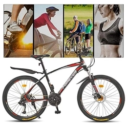 TRGCJGH Mountain Bike TRGCJGH Mountain Bike, Mountain Trail Bike High Carbon Steel Outroad Bicycles, 27-Speed Bicycle MTB ​​Gears Dual Disc Brakes Mountain Bicycle, D-24inch