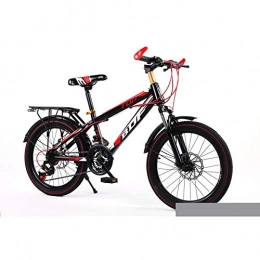 FJW Bike Unisex Hardtail Mountain Bike 20 inch, 24 inch High-carbon Steel Frame Bicycle 21 Speeds Disc Brakes with Suspension Forks, Red, 24Inch