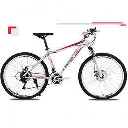 FJW Mountain Bike Unisex Suspension Mountain Bike 26 Inch High-carbon Steel Frame 21 / 24 / 27 Speed Double Disc Brake Hardtail Bicycle, Red, 27Speed