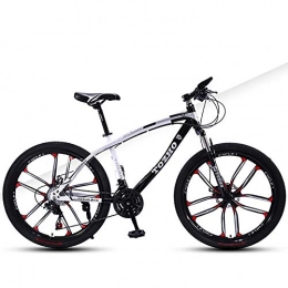Unknow Mountain Bike unknow Bicycle, 24 Inch, Variable Speed Shock Absorption Off-Road Dual Disc Brakes High Carbon Steel Frame High Hardness Young Cycling Students Adult Men And Women Suitable For Height 145-160Cm
