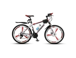 UYSELA Mountain Bike UYSELA Mountain Bike Unisex Mountain Bike 21 / 24 / 27 Speed ​​High-Carbon Steel Frame 26 Inches 3-Spoke Wheels with Disc Brakes and Suspension Fork, Gold, 27 Speed / Red / 27 Speed