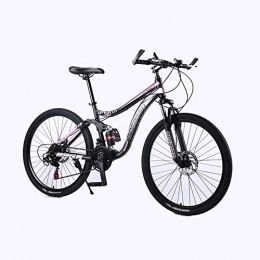 VANYA Bike VANYA Disc Brake Mountain Bike 24 / 26 Inches 21 Speeds Commuter Cycle Variable Speed Suspension Off-Road Bicycle, Pink, 26inches