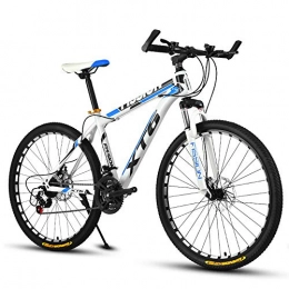 VANYA Mountain Bike VANYA Mountain Bike 24 / 26 Inches 21 Speeds Commuter Cycling Variable Speed Suspension Disc Brake Off-Road Bicycle, Whiteblue, 24inches