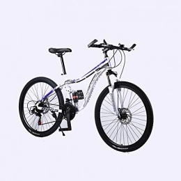 VANYA Bike VANYA Variable Speed Mountain Bike 24 / 26 Inch 30 Speed Commuter Bicycle Double Disc Brakes Shock Absorption Adult Cycle, White, 24inches