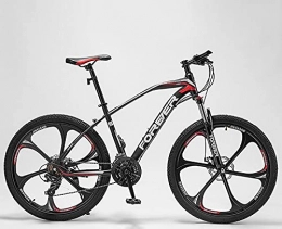 T-NJGZother Mountain Bike Variable Speed Mountain Bike, Male Wild, Adult Women'S Cross-Country, Bicycle Adult-Top With [Six Knife Wheel] Black Red_27 Speed (24 / 26 Inches)，Seat For Mountain Bikes