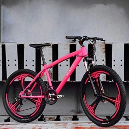 W&HH Mountain Bike W&HH Mountain Bike for Men 26inch Carbon Steel Mountain Bike 21 Speed Bicycle Full Suspension MTB, Pink