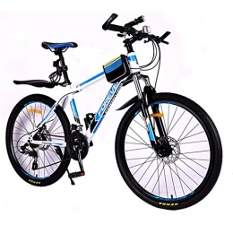 W&TT Bike W&TT Mountain Bike 24 / 27 / 30 Speeds Dual Disc Brakes Shock Absorber Bicycle 26 Inch High Carbon Frame Adults Bicycle, White, 24S