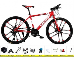 WANG-L Mountain Bike WANG-L Mountain Bikes For Men Woman 24 / 26 Inch Hardtail Variable Speed Dual Disc Brake Off-road Racing Trek Road Bicycle, Red-24speed / 24inches
