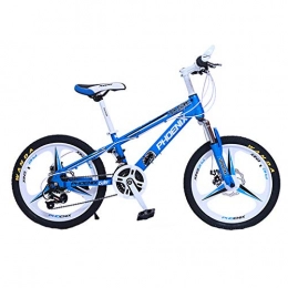 Wangkai Mountain Bike Wangkai Mountain Bike Carbon Steel one Wheel Off-Road Shock Front and Rear Double Disc Brakes, Blue