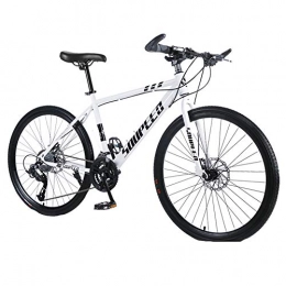 Wangkai Mountain Bike Wangkai Mountain Bike High Carbon Steel Front and Rear Mechanical Disc Brakes Suitable for any Road Surface, White
