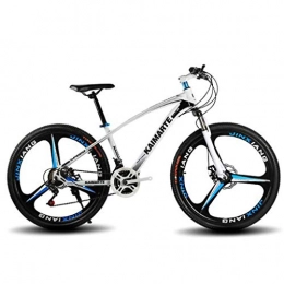 WGYDREAM Mountain Bike WGYDREAM Mountain Bike, 24 Inch Mountain Bicycles Carbon Steel Front Suspension Ravine Bike Dual Disc Brake 21 24 27 speeds, with Oneness wheel (Color : White, Size : 21 Speed)