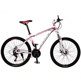 WGYDREAM Mountain Bike WGYDREAM Mountain Bike, Mountain Bicycles Mens Womens Carbon Steel Frame Ravine Bike Front Suspension Dual Disc Brake 21 / 27 / 30 speeds (Color : Pink, Size : 27 Speed)