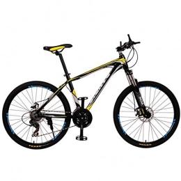WGYDREAM Mountain Bike WGYDREAM Mountain Bike, Mountain Bicycles Mens Womens Carbon Steel Frame Ravine Bike Front Suspension Dual Disc Brake 21 / 27 / 30 speeds (Color : Yellow, Size : 21 Speed)