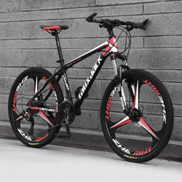 WJSW Bike WJSW 26 Inch Mens Mountain Bike, Sports Leisure Mens MTB Riding Damping Mountain Bicycle (Color : Black red, Size : 24 speed)
