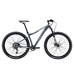 WJSW Bike WJSW 9 Speed Mountain Bikes, Aluminum Frame Men's Bicycle with Front Suspension, Unisex Hardtail Mountain Bike, All Terrain Mountain Bike, Gray, 27.5Inch