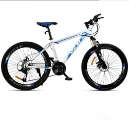 WJSW Mountain Bike WJSW Adult Mountain Bike, Double Disc Brake / High-Carbon Steel Frame Bikes, Beach Snowmobile Unisex Bicycle, 26 Inch Wheels, Blue, 21 speed