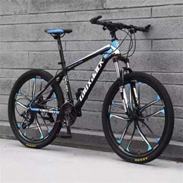 WJSW Mountain Bike WJSW High-carbon Steel Mountain Bike Dual Suspension Mens, 26 Inch City Road Bicycle (Color : Black blue, Size : 27 speed)
