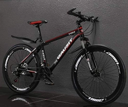 WJSW Bike WJSW Unisex 26 Inch Suspension Mountain Bike, Commuter City Hardtail City Road Bicycle (Color : Black red, Size : 24 speed)