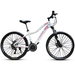 DJYD Bike Womens Mountain Bikes, 21-Speed Dual Disc Brake Mountain Trail Bike, Front Suspension Hardtail Mountain Bike, Adult Bicycle, 24 Inches White FDWFN (Color : 26 Inches White)