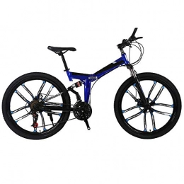 WoWer Bike WoWer Mountain Bike, 26 inch Wheels, Mountain Trail Bike High Carbon Steel Outroad Bicycles, Full Suspension MTB ​​Brakes Mountain Bicycle (Blue)